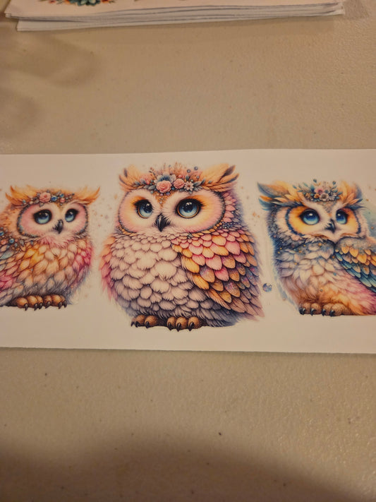 Uv dtf owls