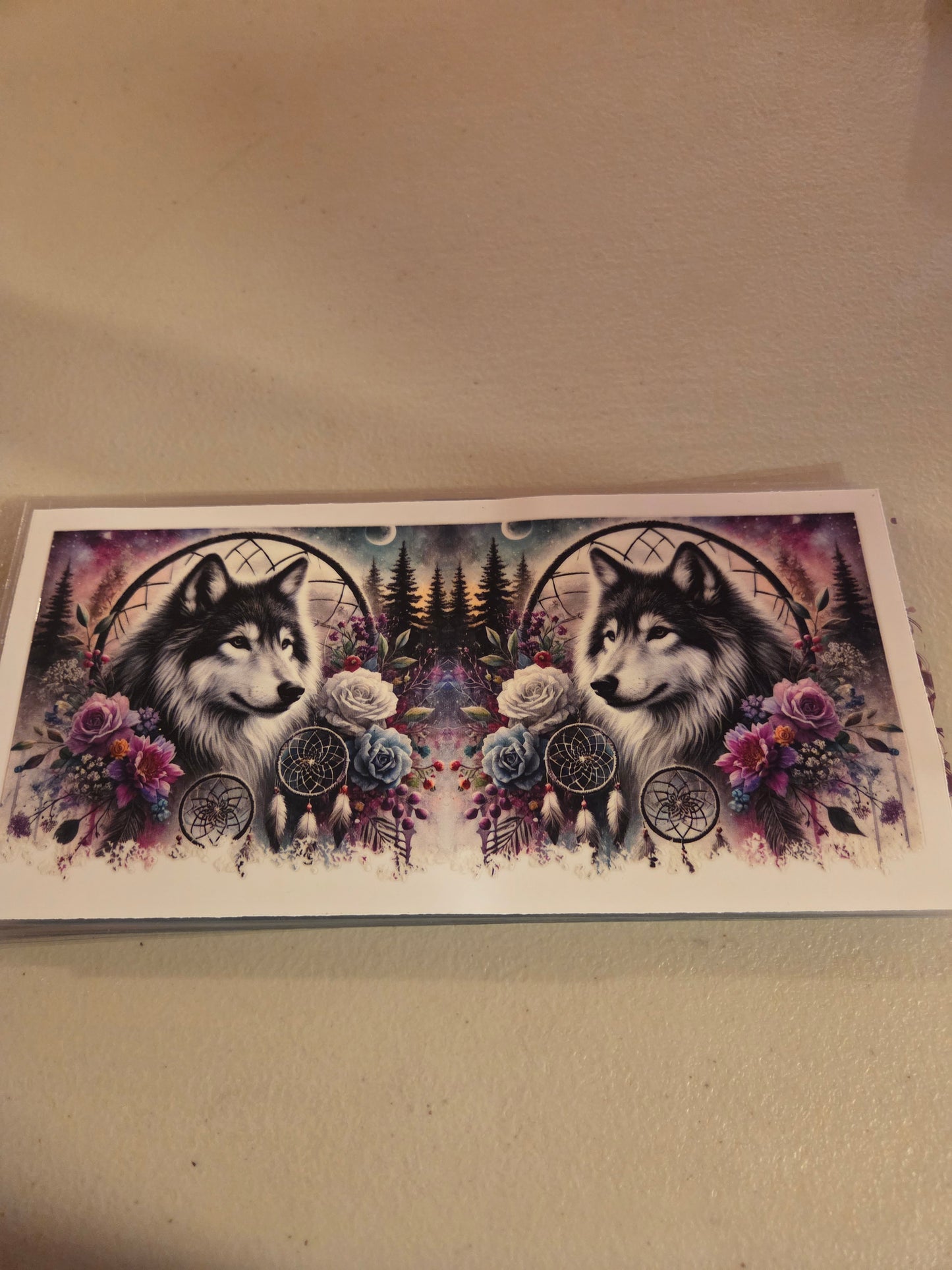 Wolf and dream catcher