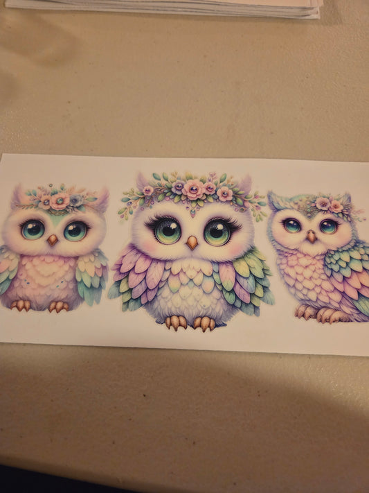 Uv dtf owls